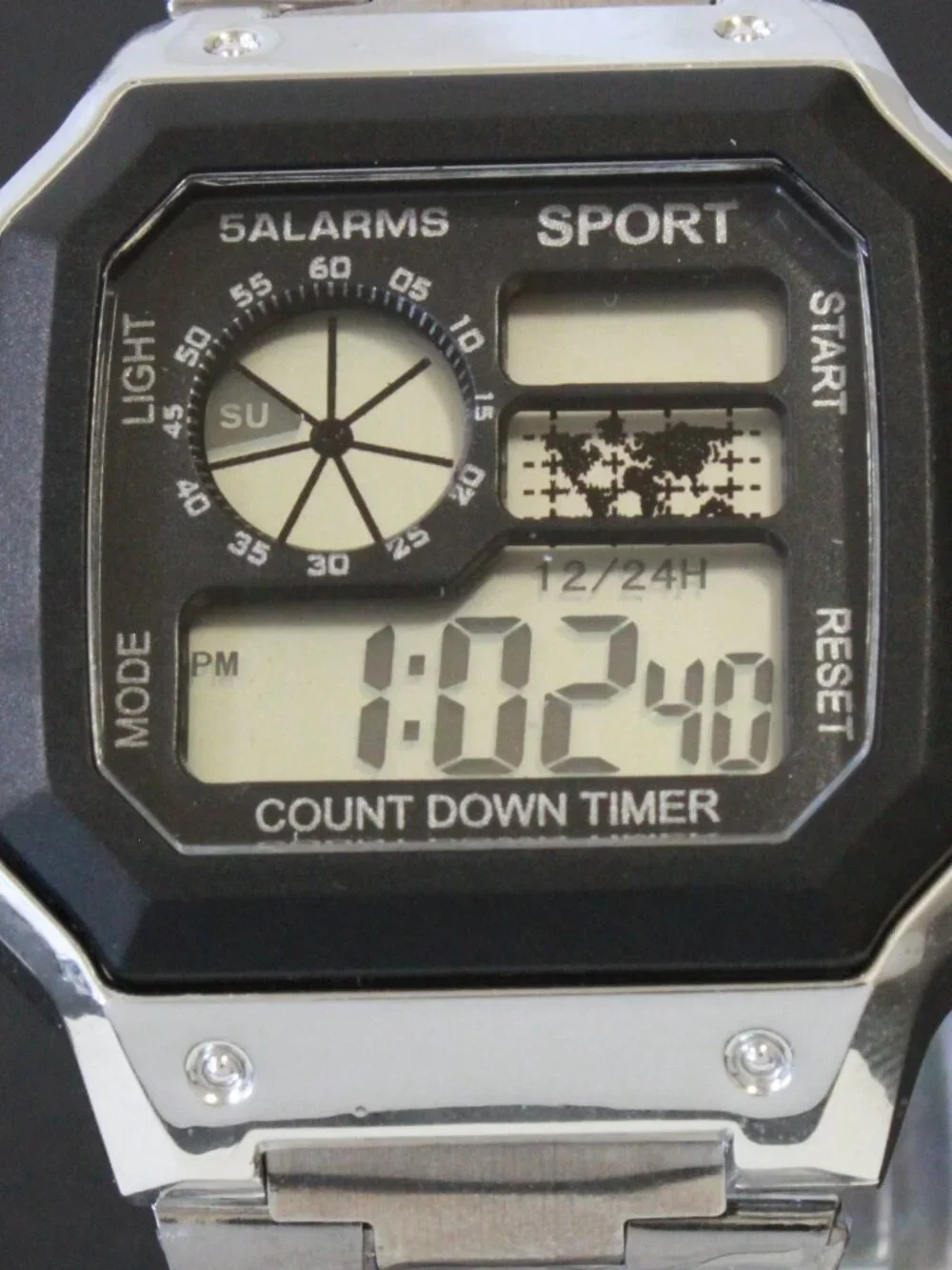 Royal Style Dual Time Alarm Stop Watch Count Down Timer